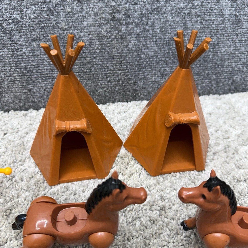 Vintage Playskool Lil' Playmates figures horses natives boats grills huge lot - Picture 7 of 16